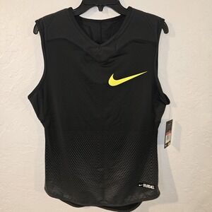 Nike Dri-Fit Football Black Sleeveless Padded Shoulder 833527-010 Mens L NEW $70
